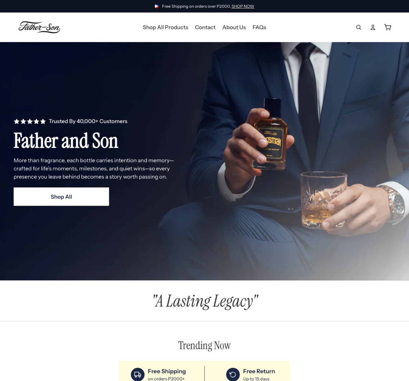 Father and Son PH e-commerce website