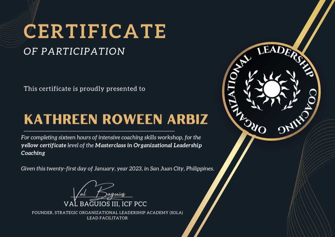 Leadership Coaching certificate