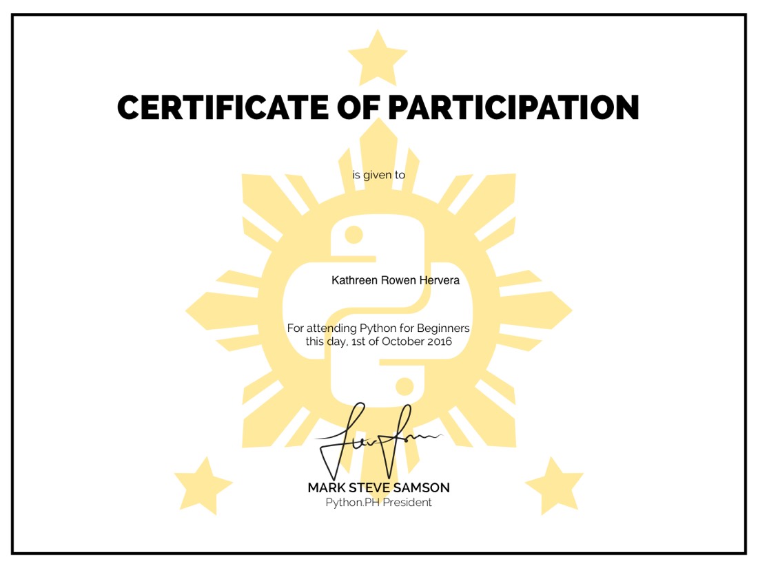 Python certificate