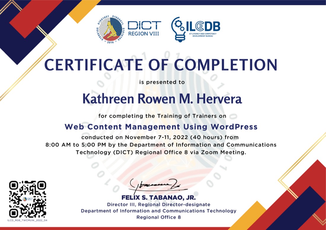 Training of Trainers certificate