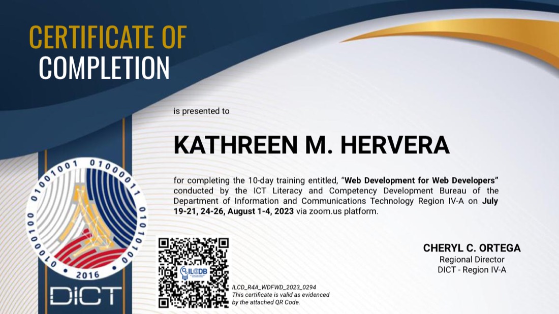 Web Development certificate