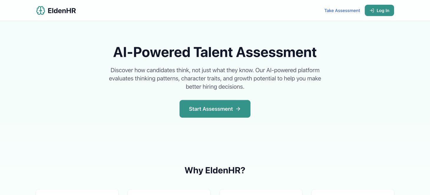 EldenHR public product landing interface