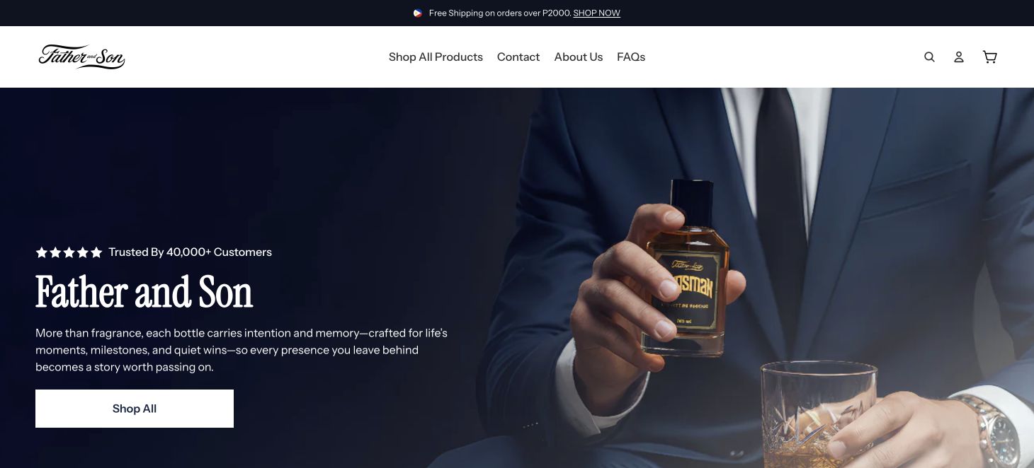 Father and Son PH live e-commerce website